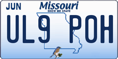 MO license plate UL9P0H