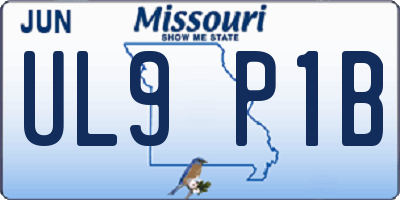 MO license plate UL9P1B