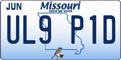 MO license plate UL9P1D