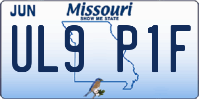 MO license plate UL9P1F