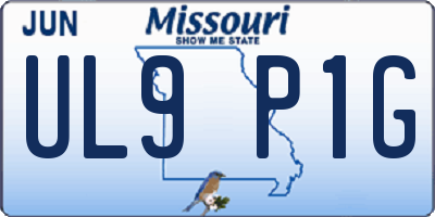 MO license plate UL9P1G