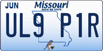 MO license plate UL9P1R