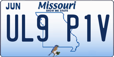 MO license plate UL9P1V