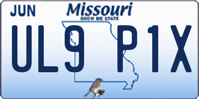 MO license plate UL9P1X