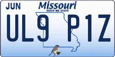 MO license plate UL9P1Z