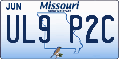 MO license plate UL9P2C