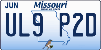 MO license plate UL9P2D