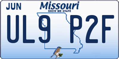 MO license plate UL9P2F