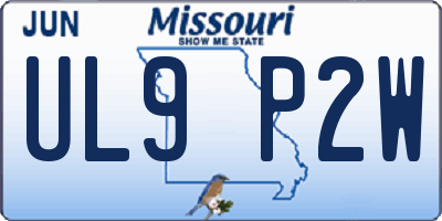 MO license plate UL9P2W