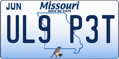 MO license plate UL9P3T