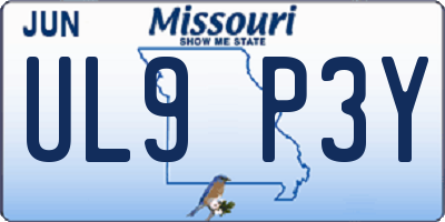 MO license plate UL9P3Y
