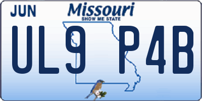 MO license plate UL9P4B