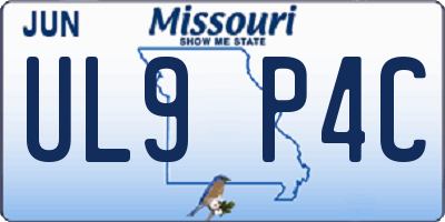 MO license plate UL9P4C