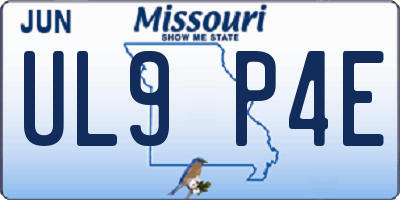 MO license plate UL9P4E