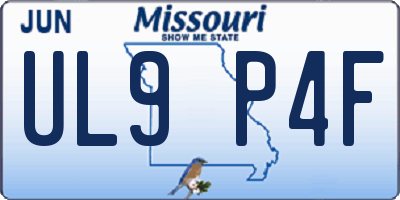MO license plate UL9P4F