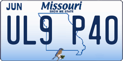 MO license plate UL9P4O