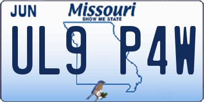 MO license plate UL9P4W