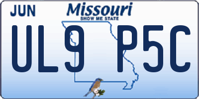 MO license plate UL9P5C