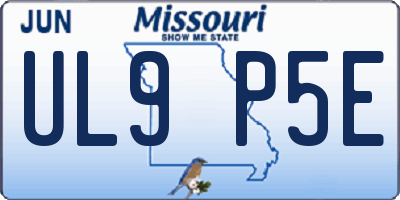 MO license plate UL9P5E