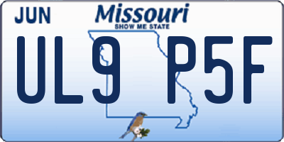 MO license plate UL9P5F