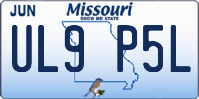 MO license plate UL9P5L