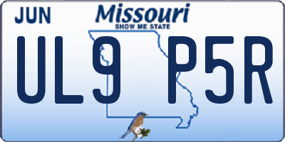 MO license plate UL9P5R