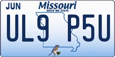 MO license plate UL9P5U