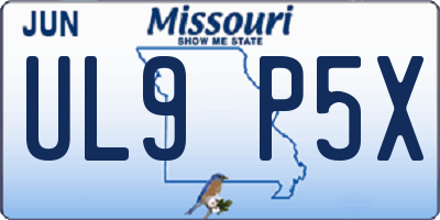 MO license plate UL9P5X