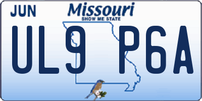 MO license plate UL9P6A
