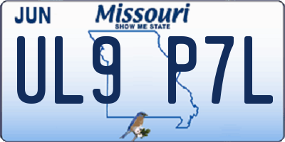 MO license plate UL9P7L