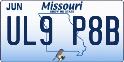 MO license plate UL9P8B