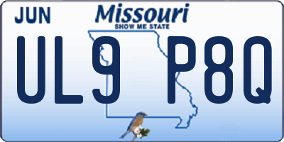 MO license plate UL9P8Q