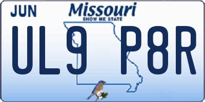 MO license plate UL9P8R