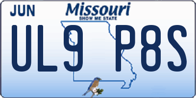 MO license plate UL9P8S