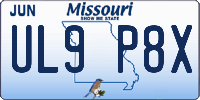 MO license plate UL9P8X