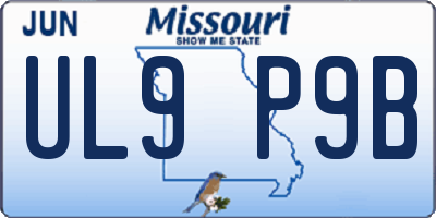 MO license plate UL9P9B