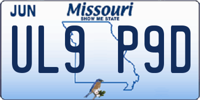 MO license plate UL9P9D