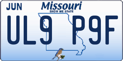 MO license plate UL9P9F