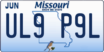 MO license plate UL9P9L