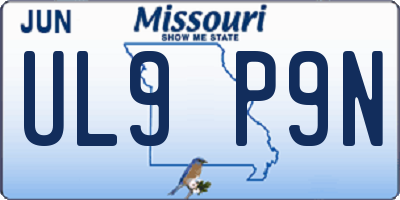 MO license plate UL9P9N