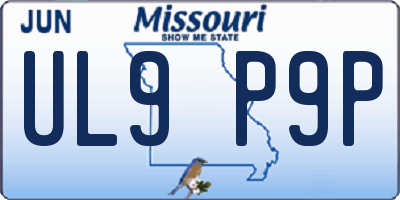 MO license plate UL9P9P