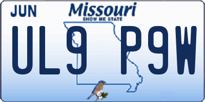 MO license plate UL9P9W