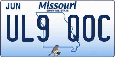 MO license plate UL9Q0C