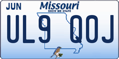 MO license plate UL9Q0J