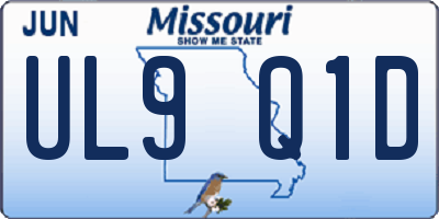 MO license plate UL9Q1D
