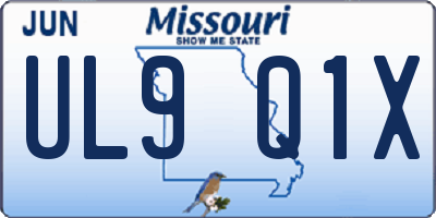 MO license plate UL9Q1X