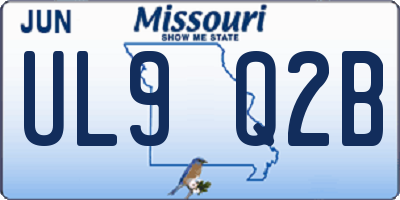 MO license plate UL9Q2B