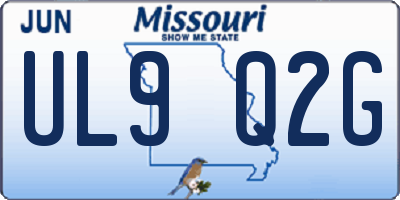 MO license plate UL9Q2G