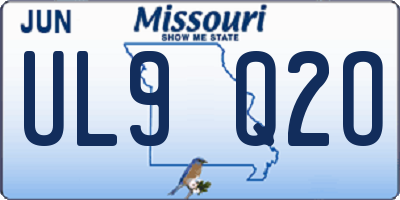 MO license plate UL9Q2O