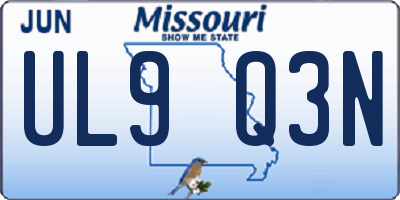 MO license plate UL9Q3N